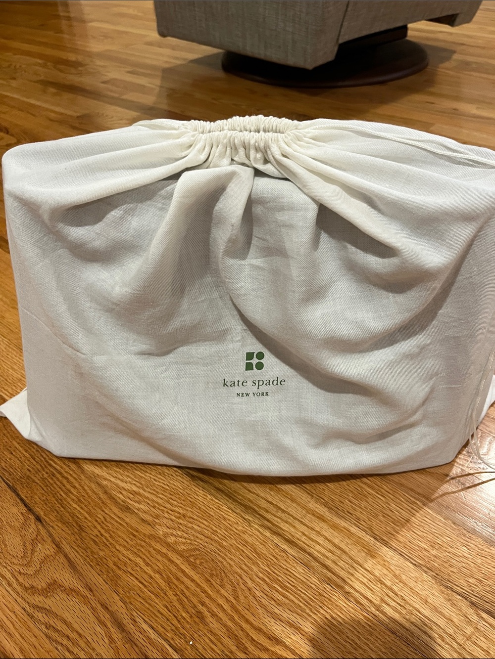 kate spade Cream Drawstring Dust Bag with Logo